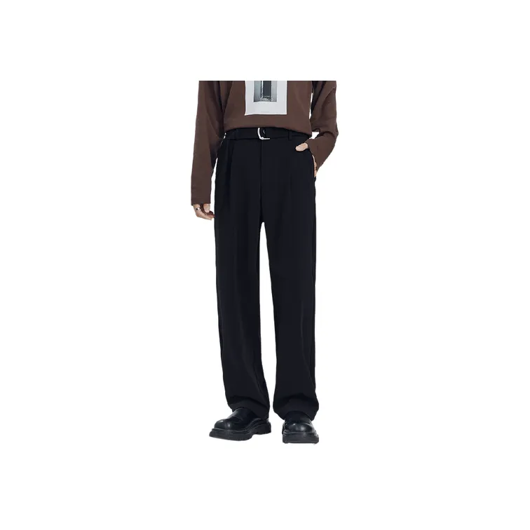 Casual Loose Straight Leg Blended Synthetic Fabrics Casual Pants-4
