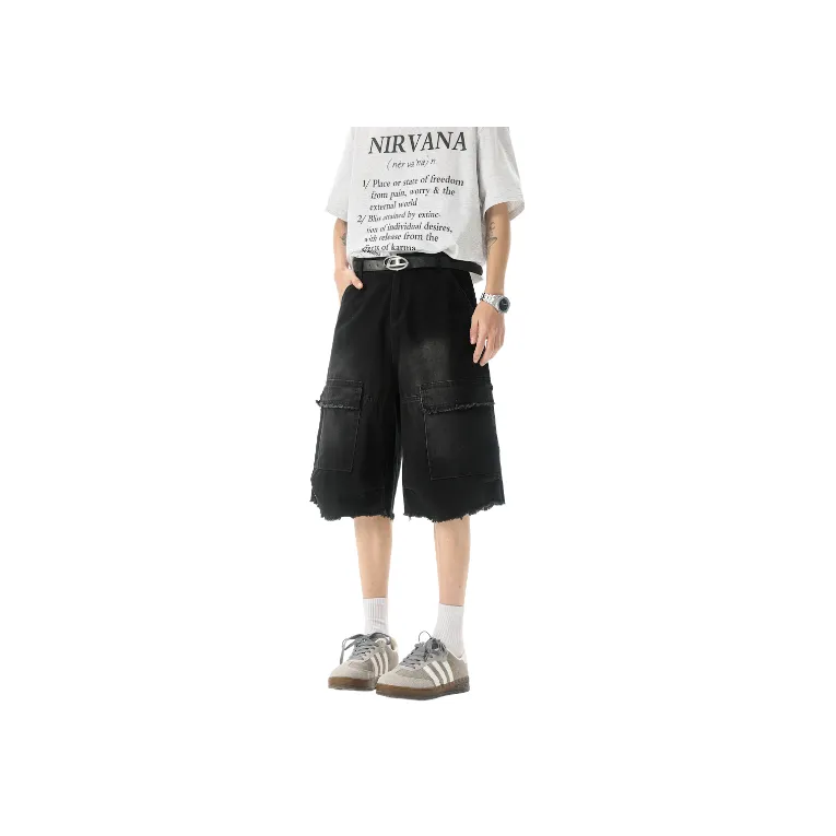 Street Loose 100% Cotton Cargo Shorts-0