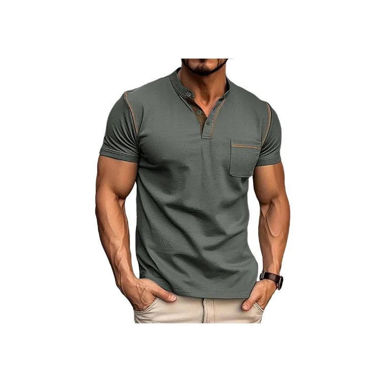 Simple Plain Cotton Blended Fabric T Shirt-13