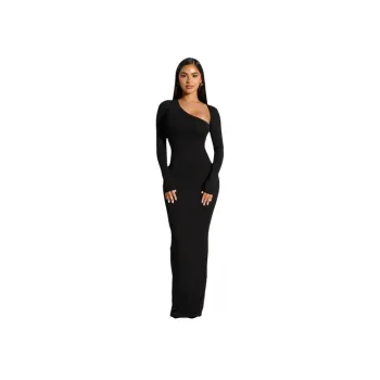 Elegant Long Sleeve Polyester Dress Women
