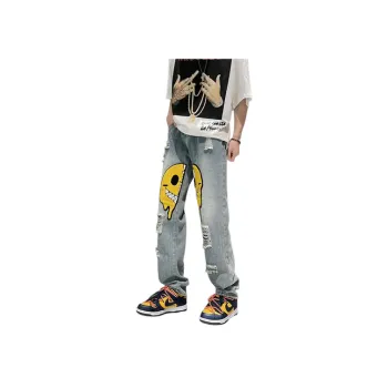 American Style Ripped Wide Leg Jeans