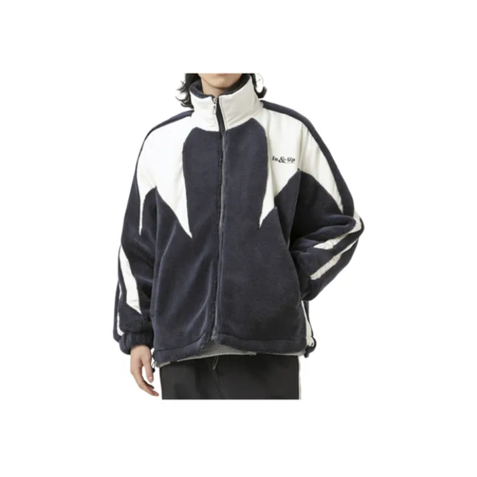 Vintage Lamb Fleece Stitching Warm Thickened Cotton padded Jacket-2