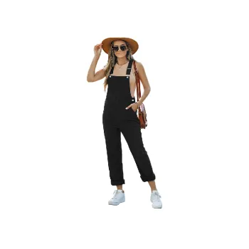 Casual Plain Polyester Overall Women