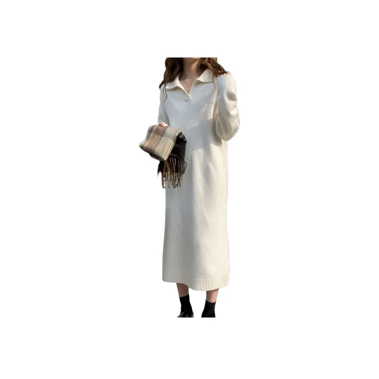 Loose Plain Dress Women-2