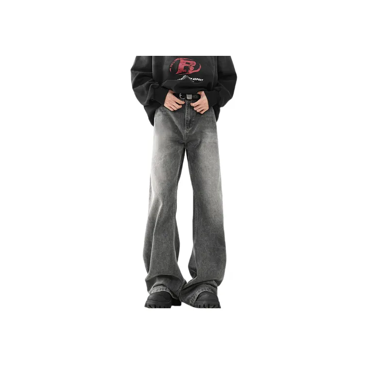 Retro Loose Straight Leg Jeans-0