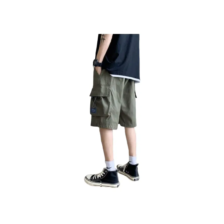 Retro Loose Polyester Cargo Shorts-1