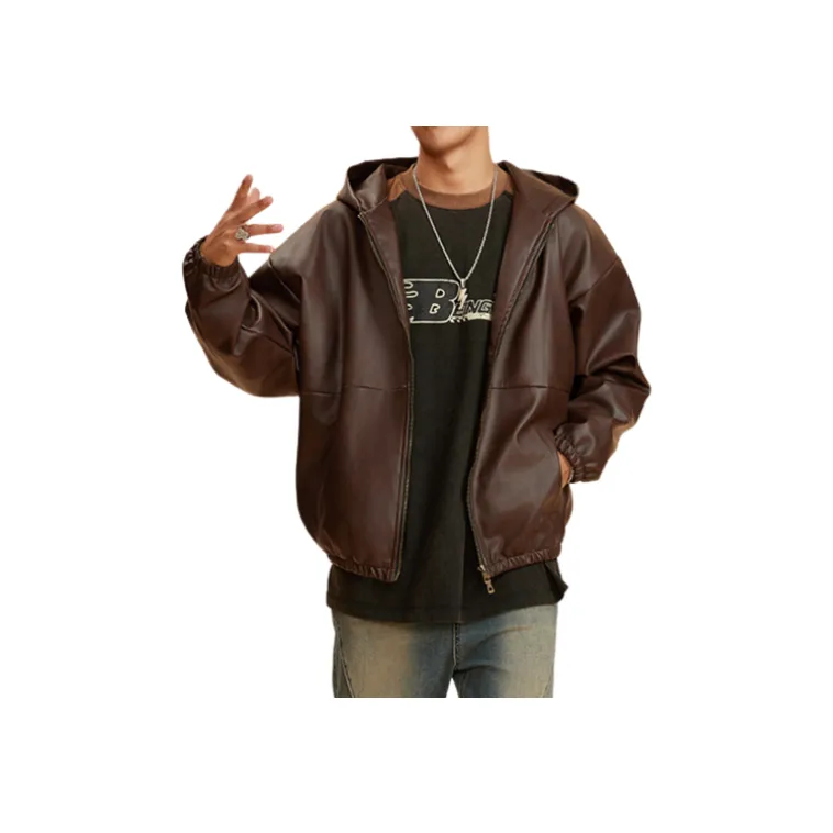 Retro Oversized Leather Jacket-2