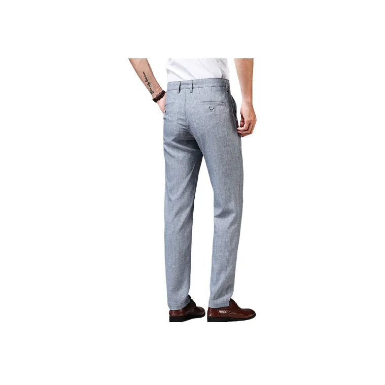 Casual Plain Cotton Blended Fabric Suit Trousers Unisex-8
