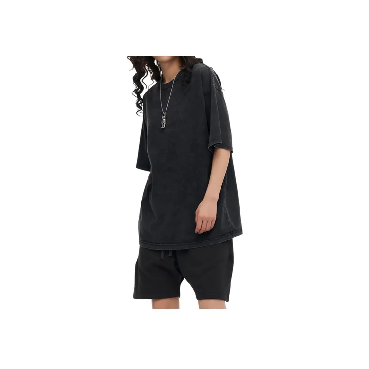 Retro Washed Long Staple Cotton T Shirt-1