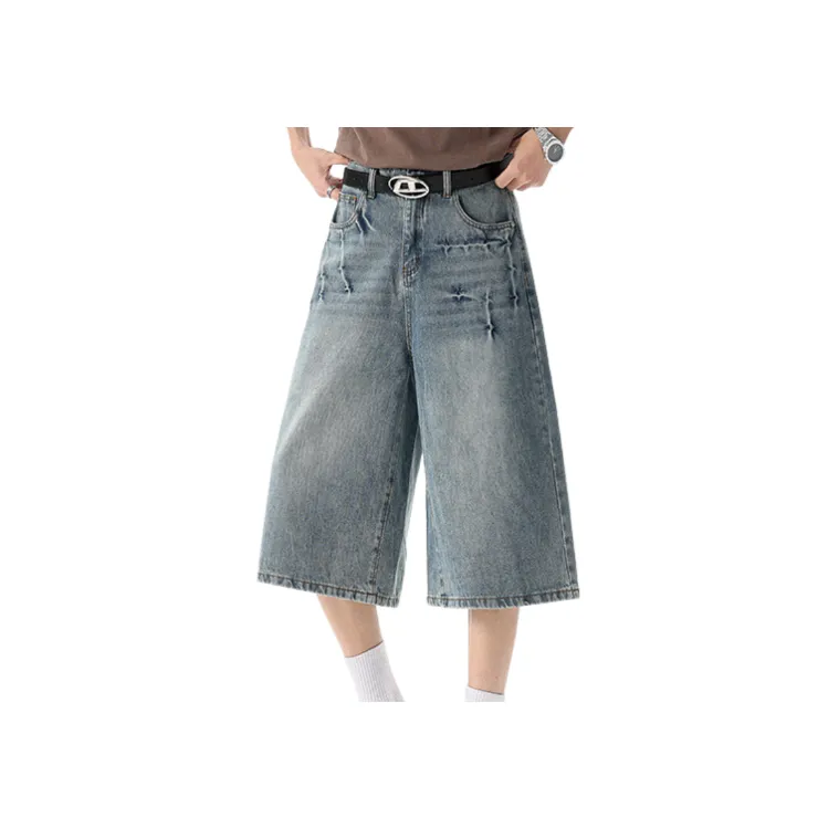Retro Loose Denim Shorts-0