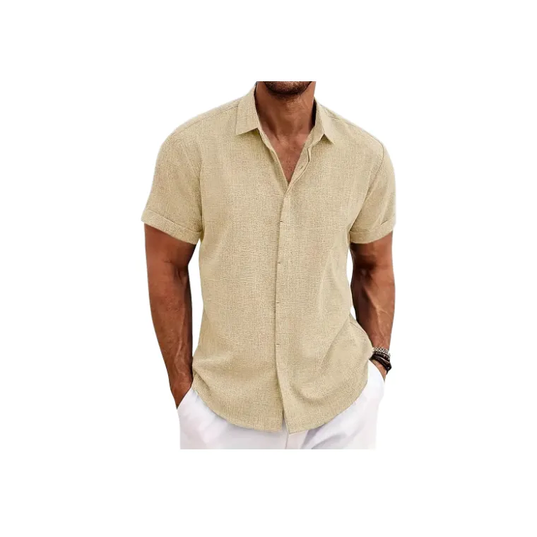 Casual Loose Flax Shirt Unisex-2