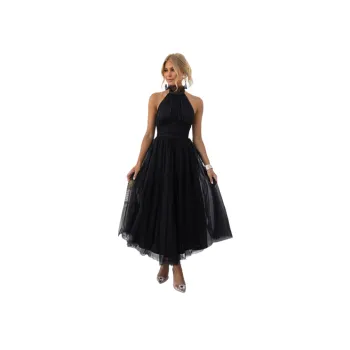 Elegant Plain Gauze Dress Women