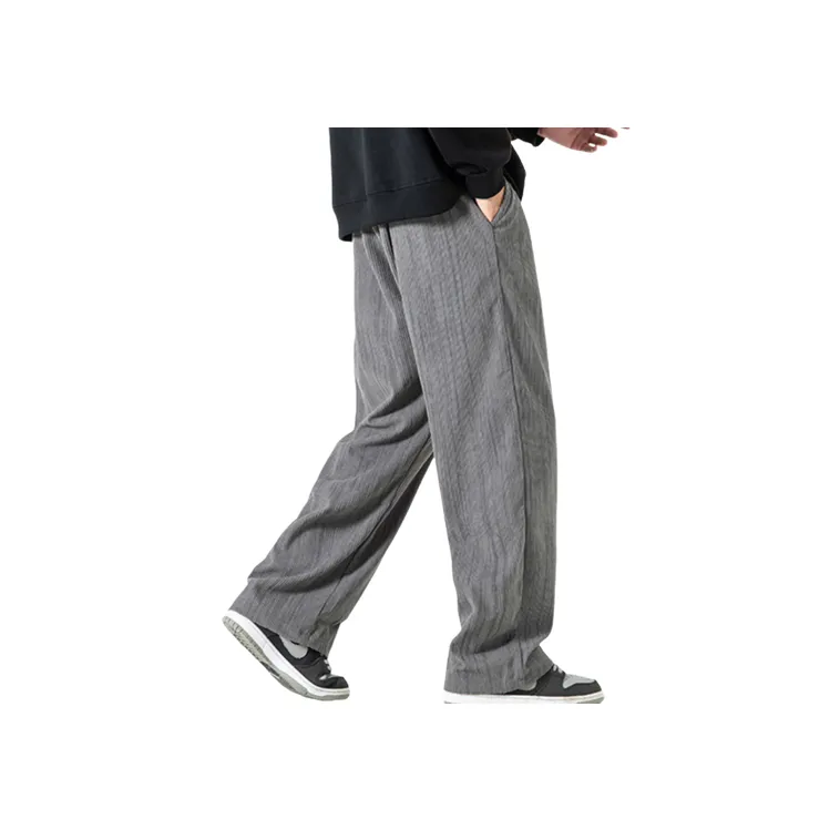 Retro Straight Leg Corduroy Casual Pants-3