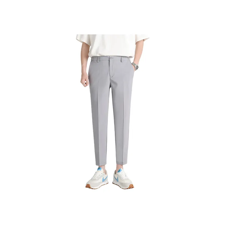 Casual Straight Leg Blended Synthetic Fabrics Suit Trousers-8