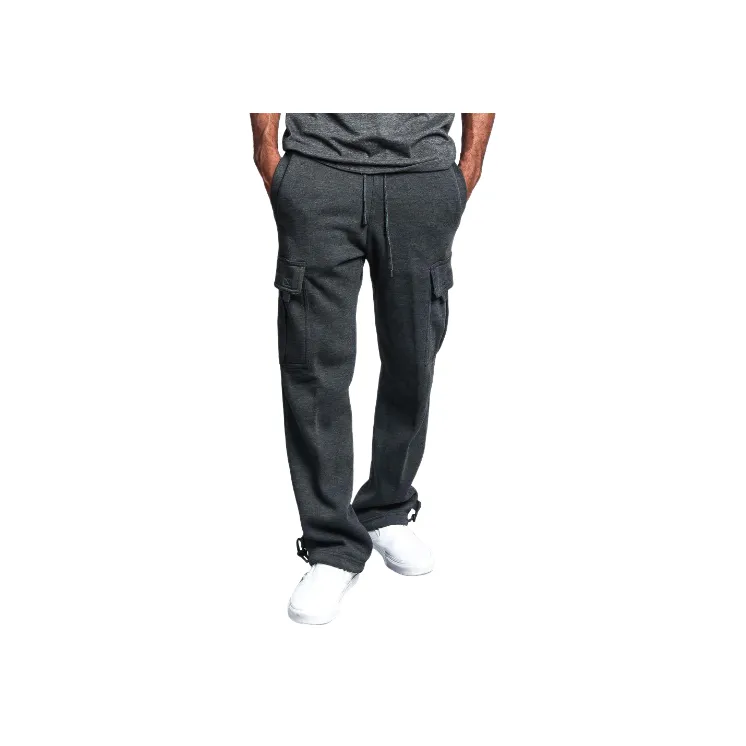 Simple Loose Polyester Casual Pants Unisex-0