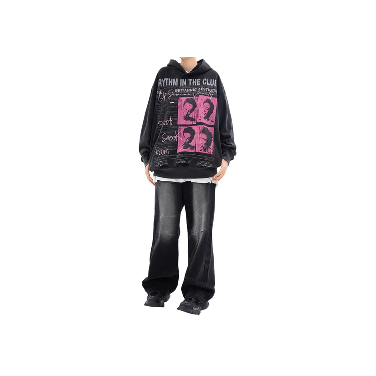 Retro Figure Old Hooded Sweater-4