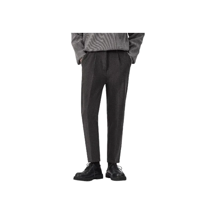 Simple Casual Woolen Fabric Suit Trousers-5