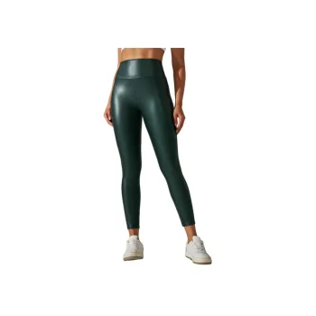 Sexy Plain PU Sports Pants Women