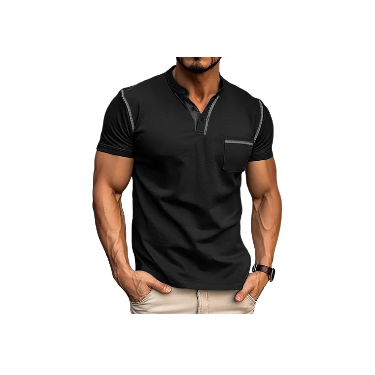 Simple Plain Cotton Blended Fabric T Shirt-5