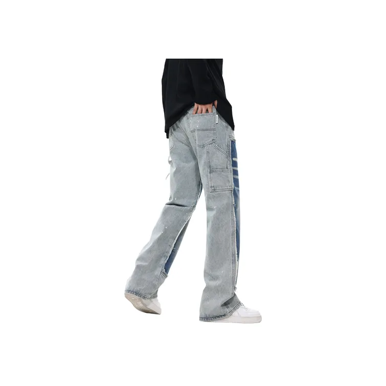 Retro Street Washing Distressed Jeans-3