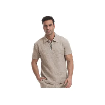 Sporty Plain Blended Synthetic Fabrics Polo Man