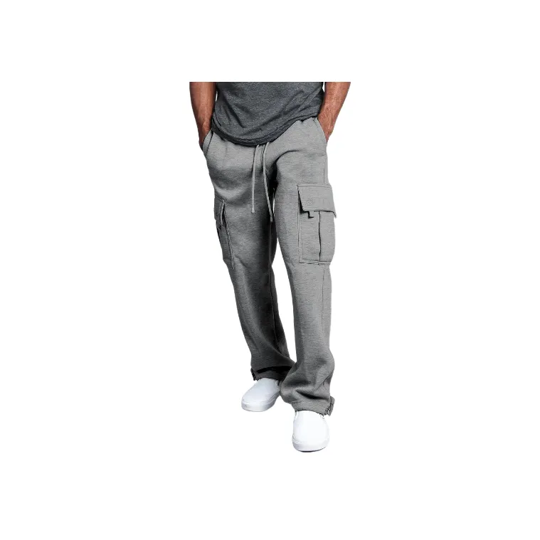 Simple Loose Polyester Casual Pants Unisex-2