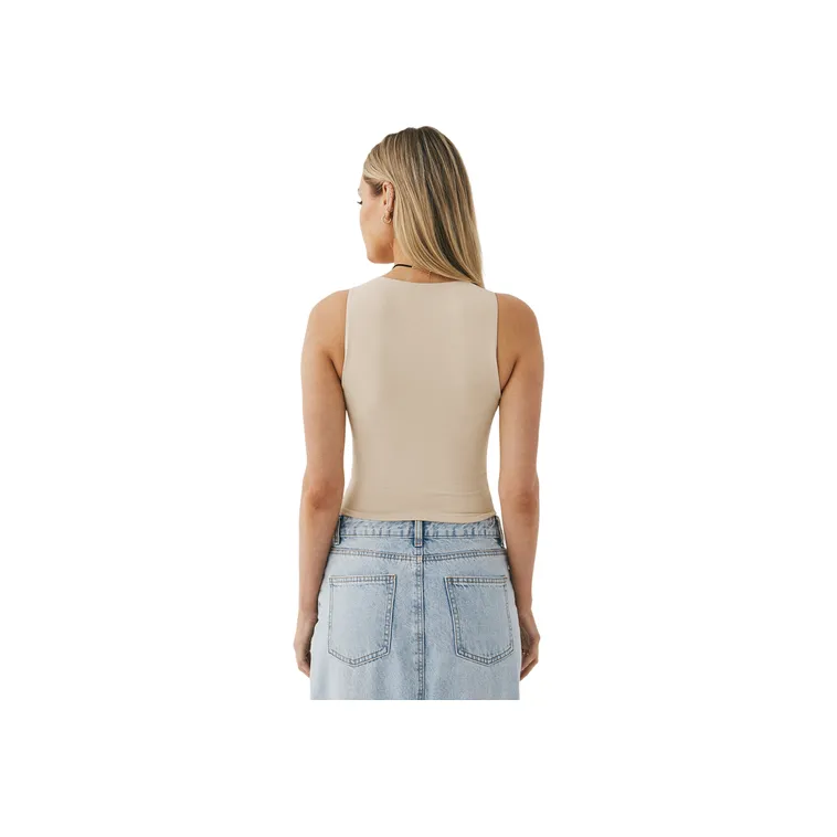Simple Skin friendly Naked Feel Single Sided Brushed Fabric Vest Women-9