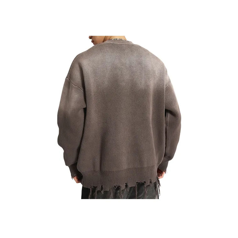 Retro Fashion Washed Sweater-3