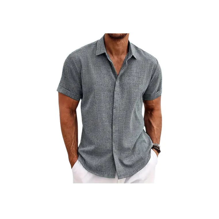 Casual Loose Flax Shirt Unisex-7