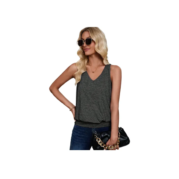 Casual Loose Terylene/Rayon Fabric Vest Women-0