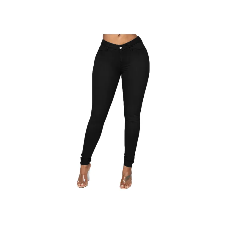 Casual Plain Jeans Women-2