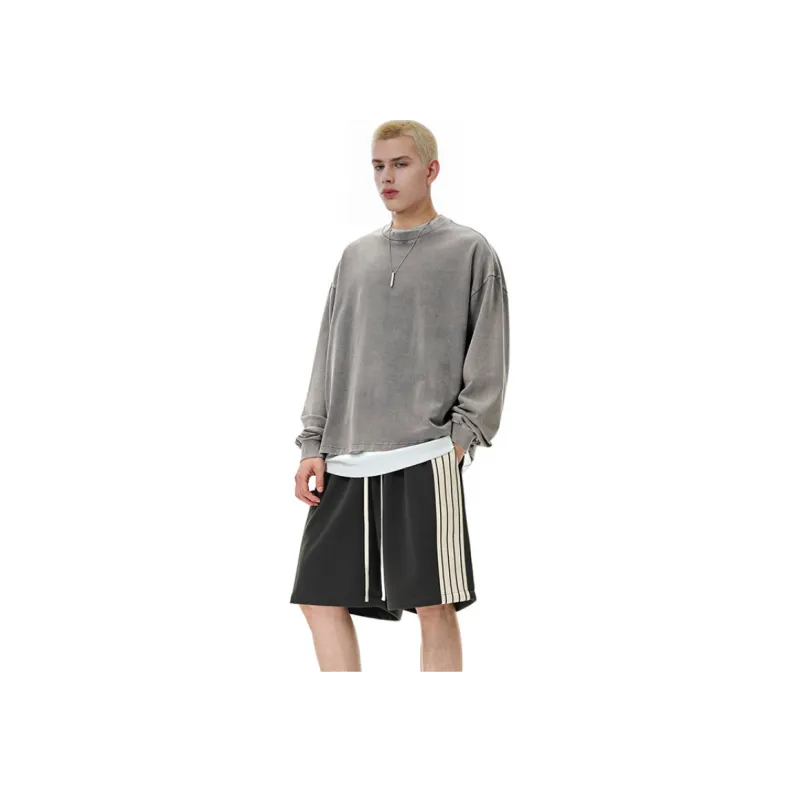 Retro Loose Cotton Sports Shorts-2