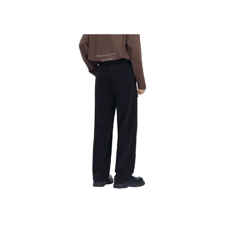 Casual Loose Straight Leg Blended Synthetic Fabrics Casual Pants-5