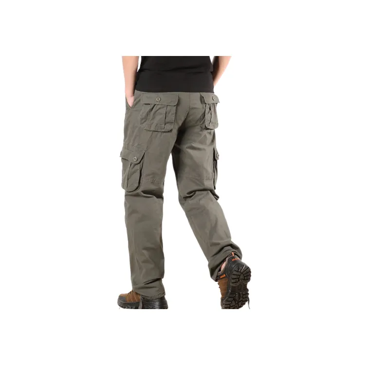 Casual Plain Cotton Cargo Pants Unisex-6