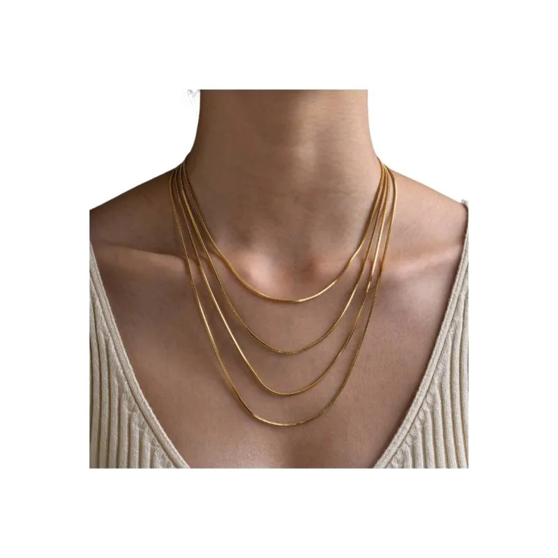 Simple Titanium Steel Snake Bone Chain-1