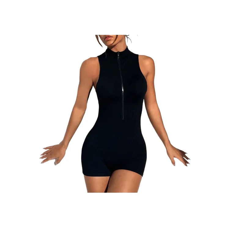 Basics Loose Blended Synthetic Fabrics Bodysuit Women-2
