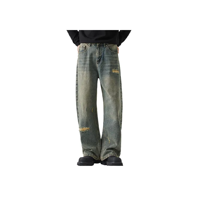 Fashionable Loose Straight Leg Jeans-2