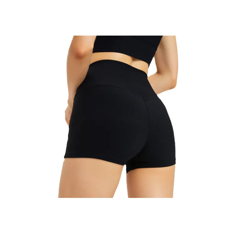 Sexy Fashionable Rib Knit Sports Shorts Women-8