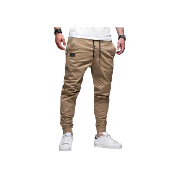 Sporty Loose Cotton Blended Fabric Casual Pants