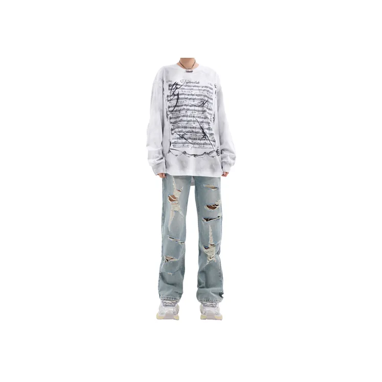 Loose Straight High Street Trailing Retro Wide Leg Pants-1