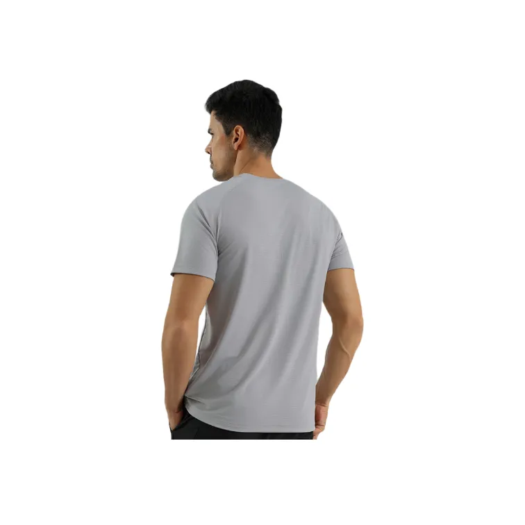 Sporty Plain Lycra T Shirt-5