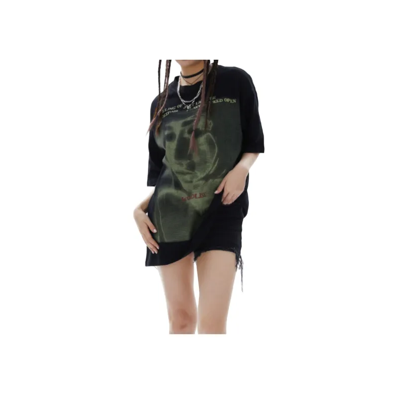 Loose Hong Kong Style Short Sleeve T Shirt-6