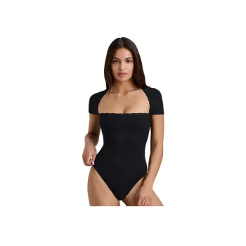 Sexy Simple Milk Fiber Bodysuit Women