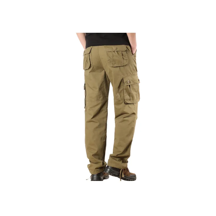 Casual Plain Cotton Cargo Pants Unisex-1