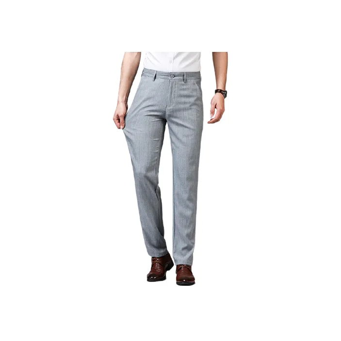 Casual Plain Cotton Blended Fabric Suit Trousers Unisex-2