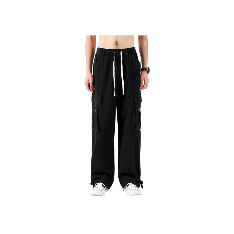 Simple Plain Cargo Pants-8