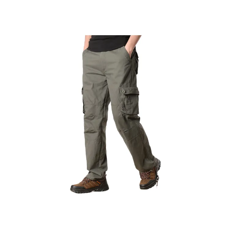 Casual Plain Cotton Cargo Pants Unisex-5