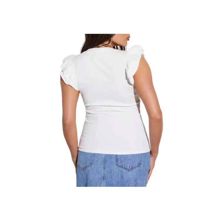 Simple Skin friendly Polyester T Shirt Women-1