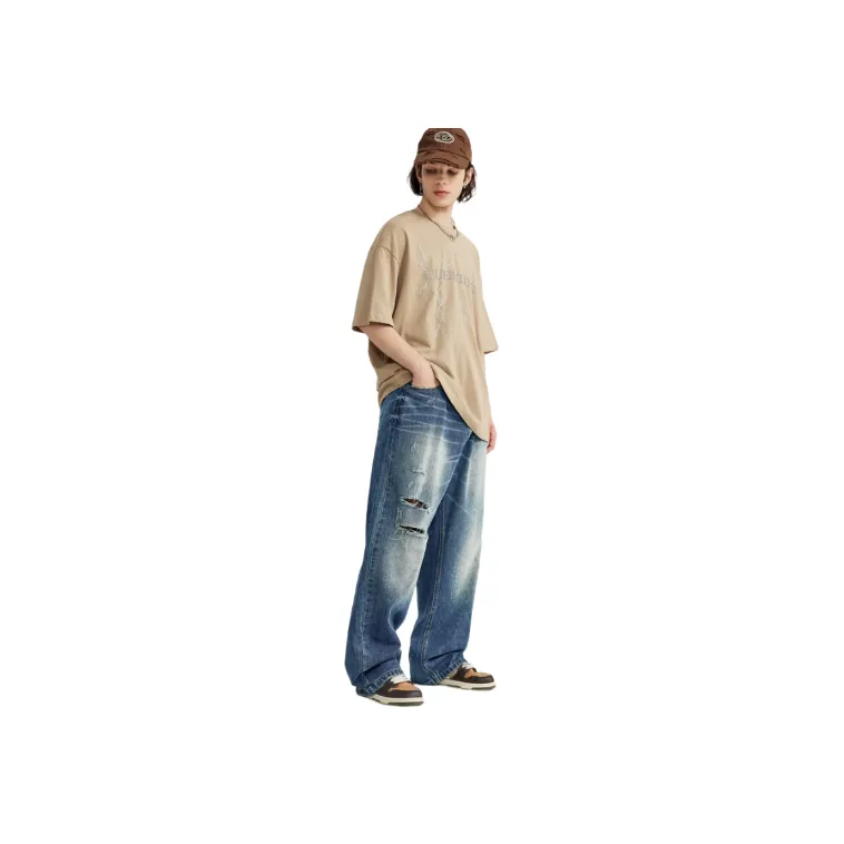 Retro Straight Leg Jeans-2