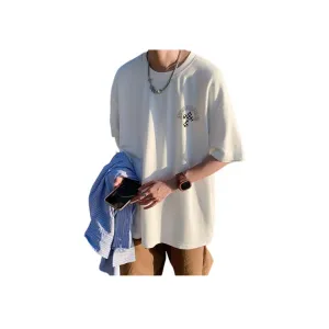 2色 Tシャツ アルファベット Round neck loose T-shirt S4d65ee7b2f634f5e8b29ab0bfb96f